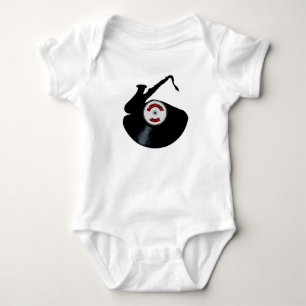 Detroit Jazz Music Silhouette Record Baby Bodysuit