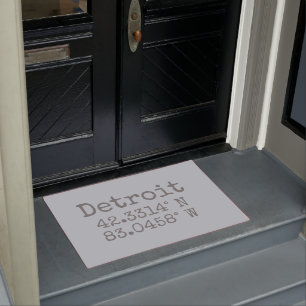 Detroit Latitude Longitude Doormat