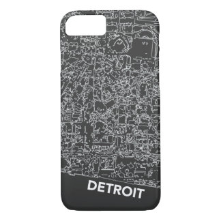 Detroit Line Map Dark Grey Case