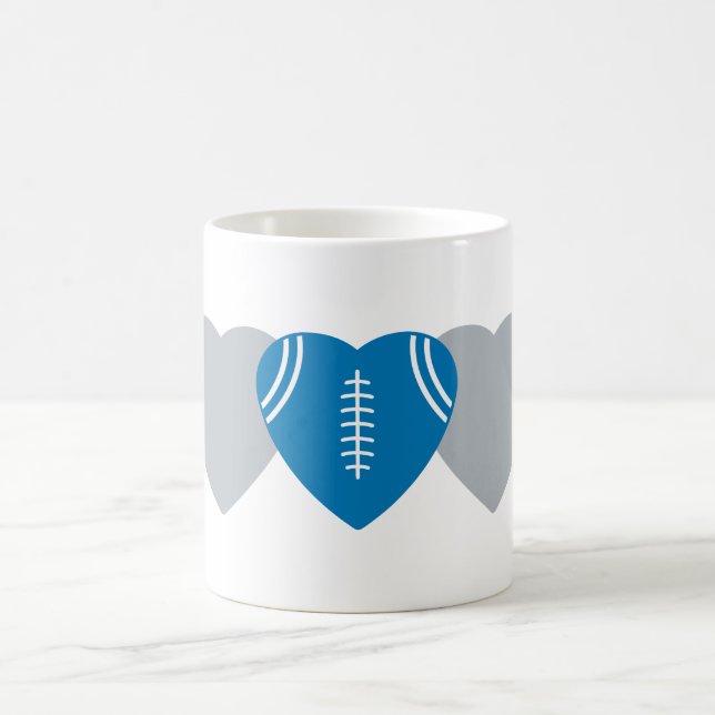Detroit Lions Football Heart Design Coffee Mug (Center)