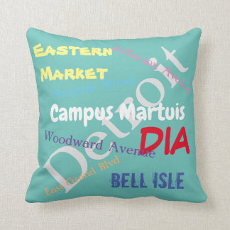 Detroit Love - Light Teal/Green Cushion