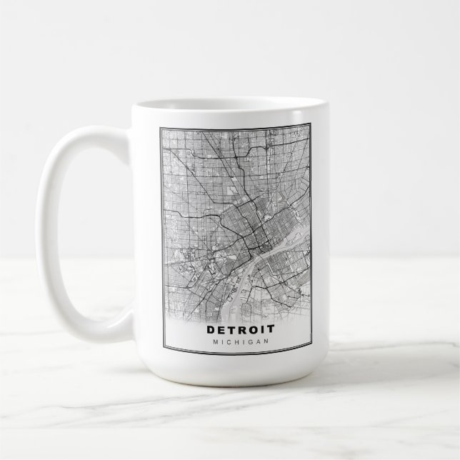 Detroit Map Coffee Mug (Left)