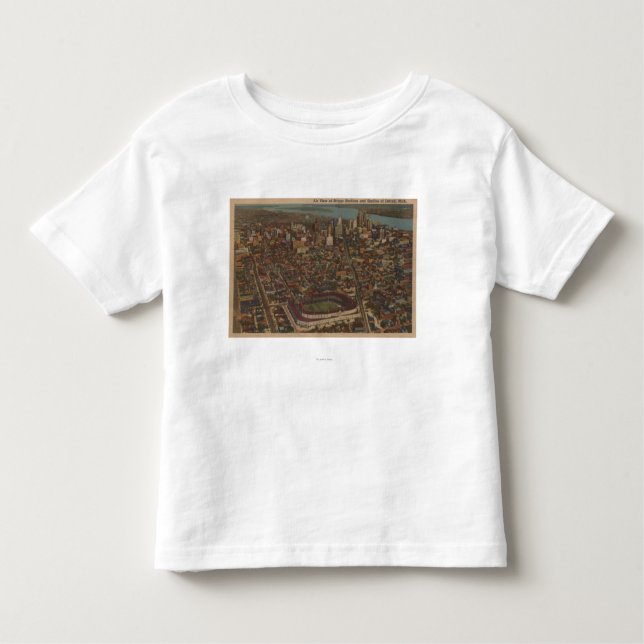 Detroit, MI - Aerial Briggs Baseball Stadium Toddler T-Shirt (Front)