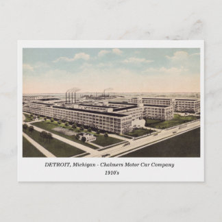 Detroit MI, Chalmers Motor Car Co old postcard