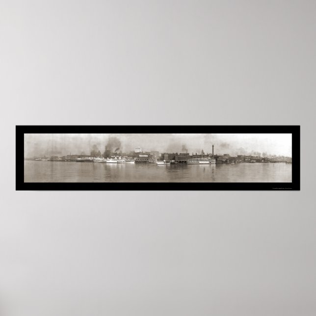Detroit, MI Riverfront Photo 1908 Poster (Front)