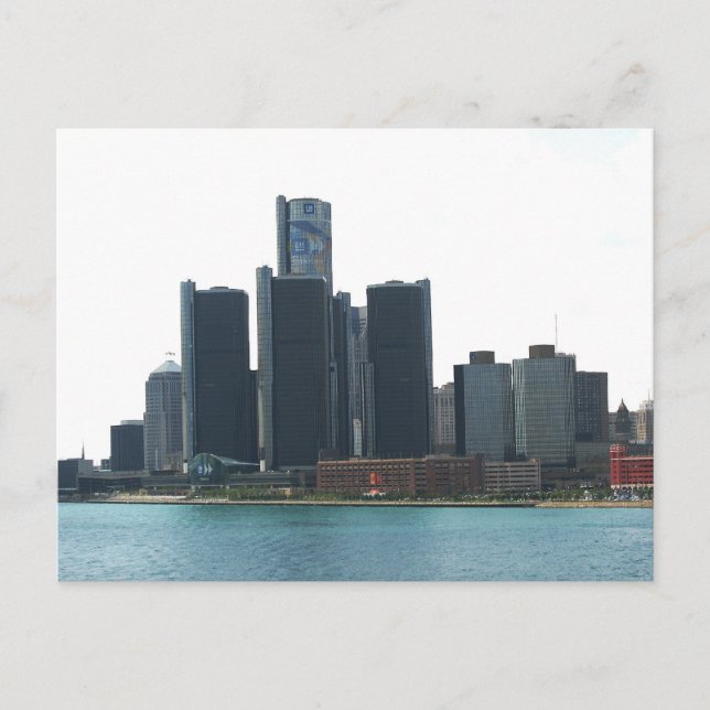 Detroit, MI skyline Postcard (Front)