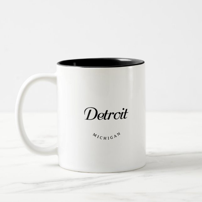 Detroit MI Two-Tone Coffee Mug (Left)