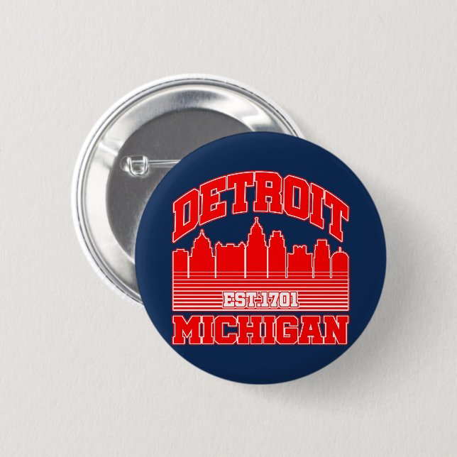 Detroit,Michigan 6 Cm Round Badge (Front & Back)