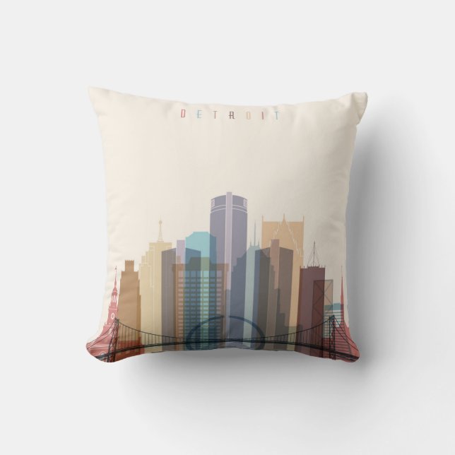 Detroit, Michigan | City Skyline Cushion (Front)