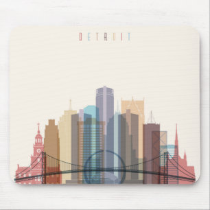 Detroit, Michigan   City Skyline Mouse Pad