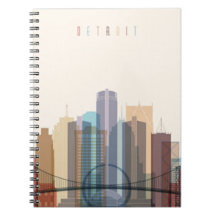 Detroit, Michigan City Skyline Notebook