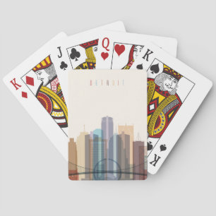 Detroit, Michigan   City Skyline Playing Cards