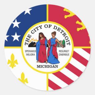 Detroit, Michigan Classic Round Sticker