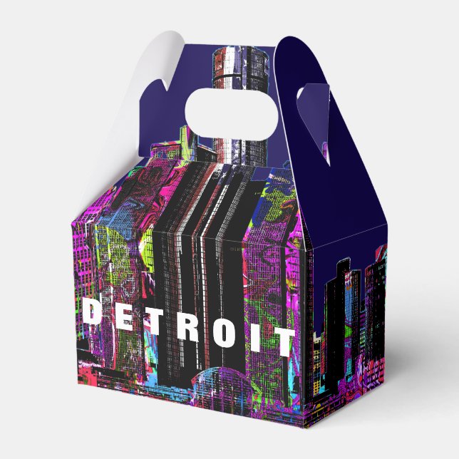 Detroit, Michigan in graffiti Favour Box (Front Side)