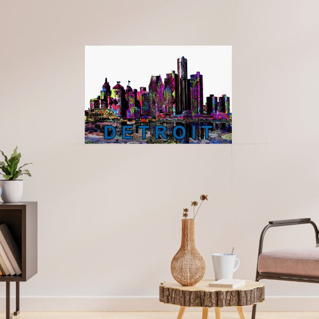 Detroit, Michigan in graffiti Poster (Living Room 3)