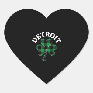Detroit Michigan Irish Shamrock St Patrick s Day Heart Sticker
