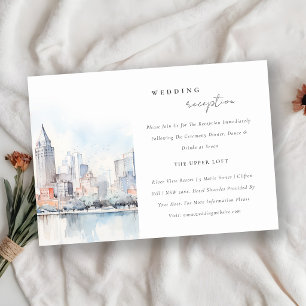 Detroit Michigan Landscape Wedding Reception Enclosure Card
