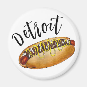 Detroit Michigan MI Coney Island Hot Dog Chilli Do Magnet