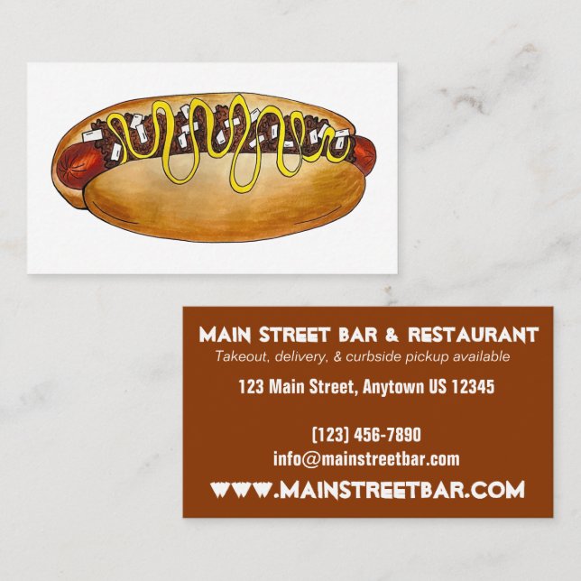 Detroit Michigan MI Coney Island Hot Dog Hotdog Business Card (Front/Back)