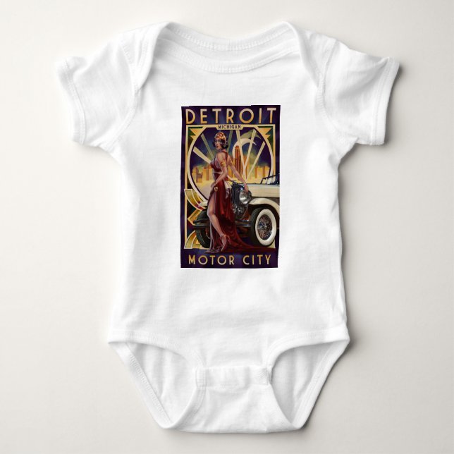 Detroit, Michigan | Motor City Baby Bodysuit (Front)