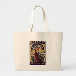 Detroit, Michigan Motor City Large Tote Bag