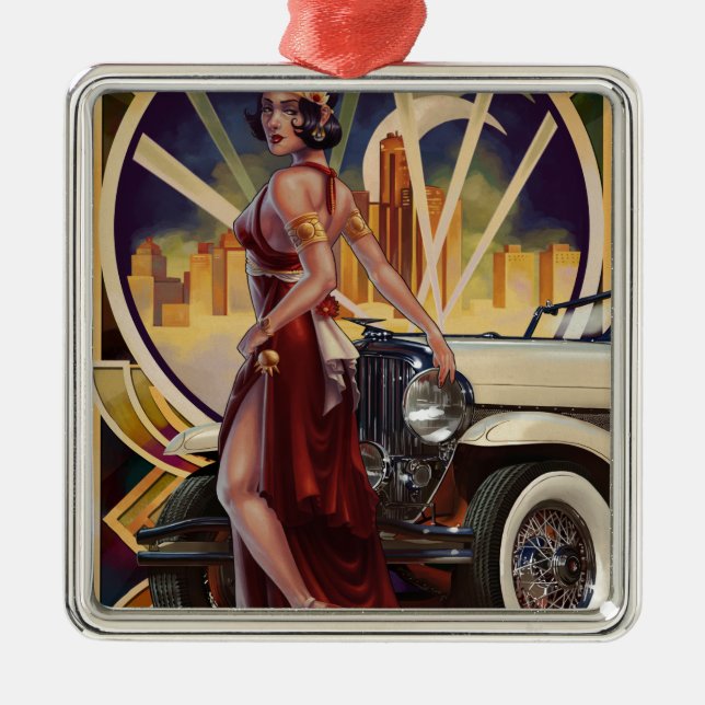 Detroit, Michigan | Motor City Metal Ornament (Front)