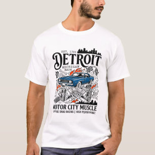Detroit Michigan Motor City Muscle Car T-Shirt