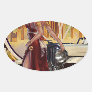 Detroit, Michigan   Motor City Oval Sticker