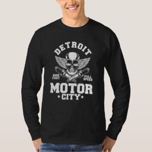 Detroit Michigan Motor City Spark Plug Wings Ride T-Shirt