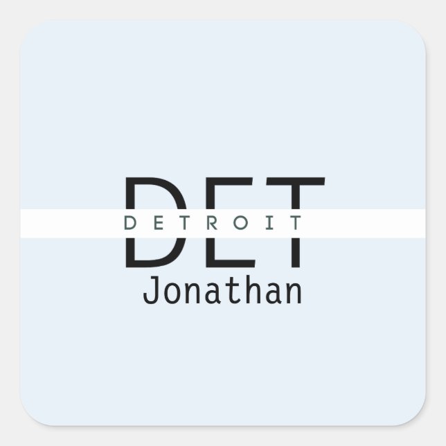 Detroit Michigan Personalised Sticker (Front)