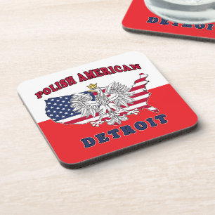 Detroit Michigan Polish Coaster