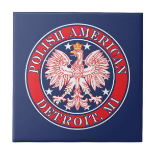 Detroit Michigan Polish Eagle Ceramic Tile