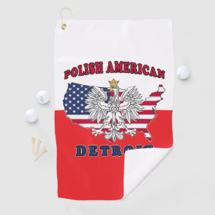 Detroit Michigan Polish Golf Towel
