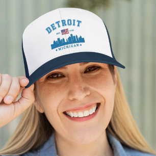 Detroit Michigan Skyline city Est. 1,701 Trucker Hat