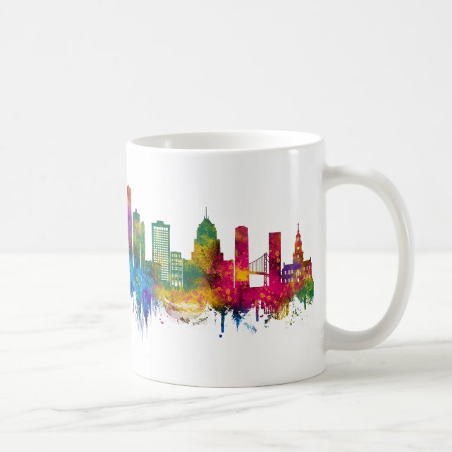 Detroit Michigan Skyline Coffee Mug (Right)