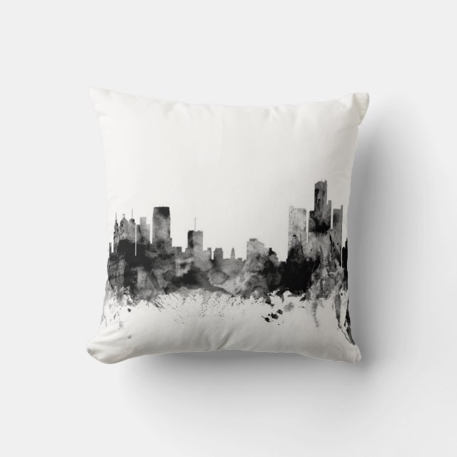 Detroit Michigan Skyline Cushion (Front)