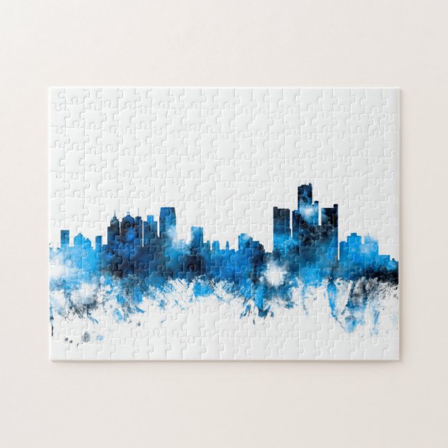 Detroit Michigan Skyline Jigsaw Puzzle (Horizontal)