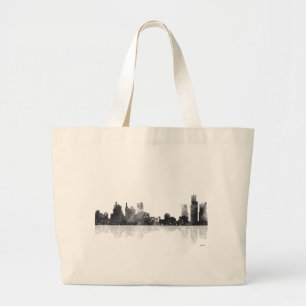 DETROIT, MICHIGAN SKYLINE LARGE TOTE BAG