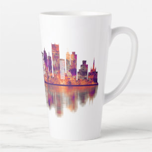 Detroit Michigan Skyline Latte Mug