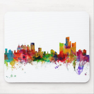 Detroit Michigan Skyline Mouse Pad