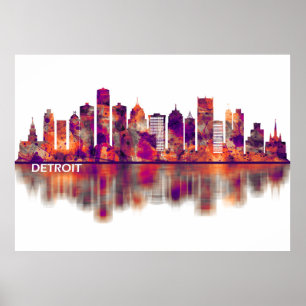 Detroit Michigan Skyline Poster