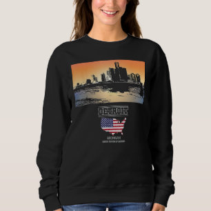 detroit michigan Skyline Vacation Souvenir city Sweatshirt