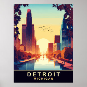 Detroit, Michigan, Travel Poster