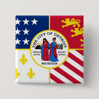 Detroit, Michigan, United States 15 Cm Square Badge