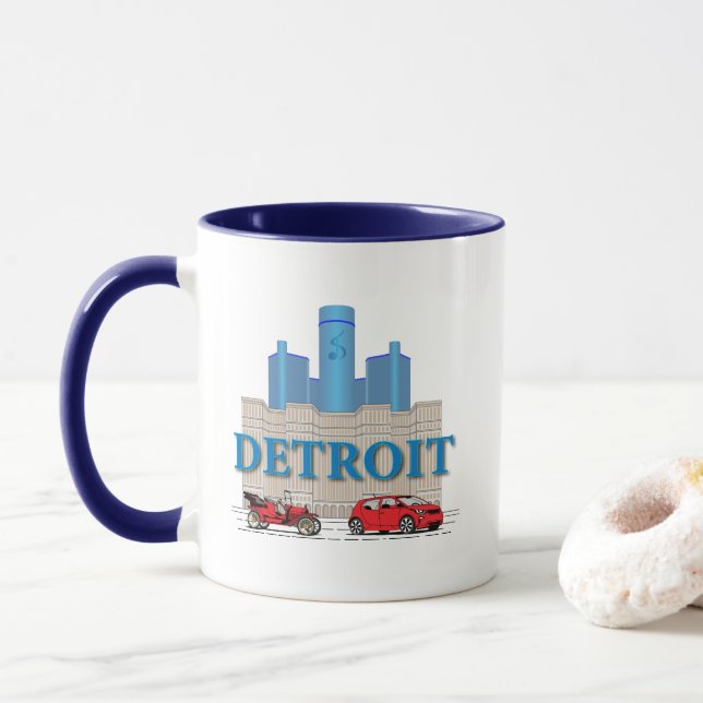 Detroit Michigan United States Mug (With Donut)