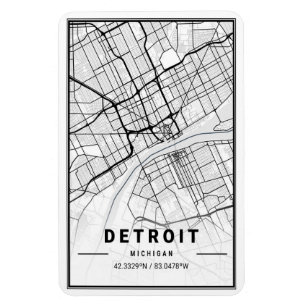 Detroit Michigan USA City Travel City Map Magnet