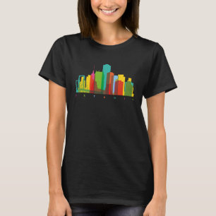 Detroit Michigan USA Skyline Silhouette Outline Sk T-Shirt