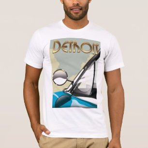Detroit Michigan Vintage automobile travel poster T-Shirt