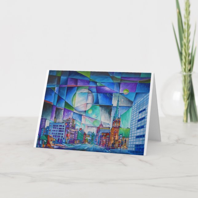 Detroit Painting Folded Thank You Card (Front)