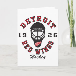 Detroit Red Wings Hockey Mask Gray Officially Lice Card